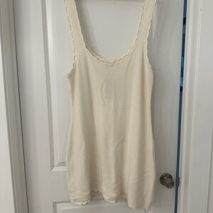 wild fable Cream Crochet-Edge Knit Tank Dress